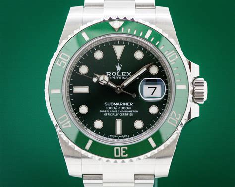 rolex submariner stainless steel green color dial